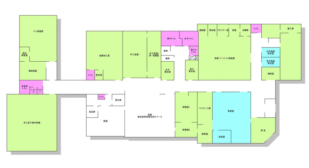 ワークみずさわ施設見取り図